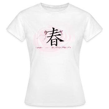 Japanese characters Japan spring manga - Women's T-Shirt - white - Front - AI Model Female 172 dark (172cm)