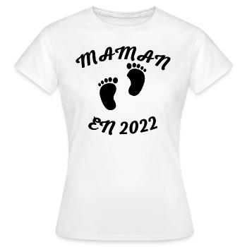 MAMAN en 2022 - T-shirt Femme - blanc - Devant - AI Model Female 172 dark (172cm)
