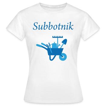 Subbotnik travail RDA Est Ossi Ostalgie - T-shirt Femme - blanc - Devant - AI Model Female 172 dark (172cm)