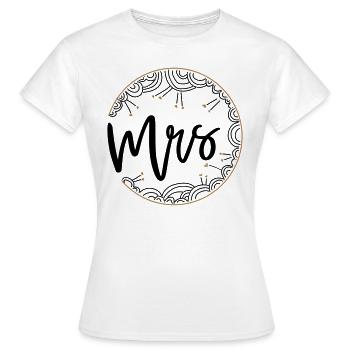 MRS / Mr + Mme Duo - T-shirt Femme - blanc - Devant - AI Model Female 172 dark (172cm)