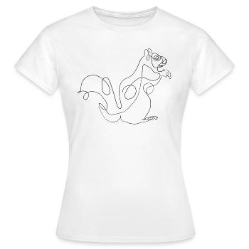 Ligne rongeur écureuil rongeur - T-shirt Femme - blanc - Devant - AI Model Female 172 dark (172cm)
