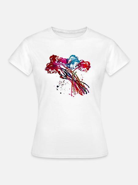 blumen,abstrakt,floral, graffiti,malerei, blume - Frauen T-Shirt - Weiß