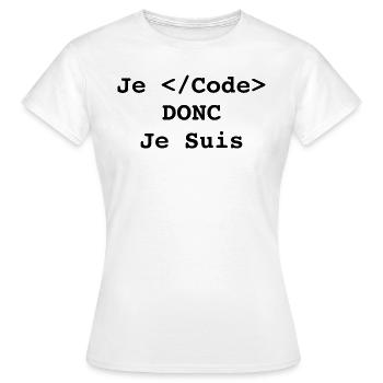 Ich programmiere, also bin ich Informatiker und Programmierer - Frauen T-Shirt - Weiß - Vorne - AI Model Female 172 dark (172cm)