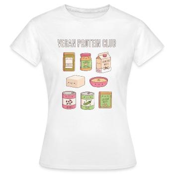 Süße vegane Protein Club Food Doodles - Frauen T-Shirt - Weiß - Vorne - AI Model Female 172 dark (172cm)