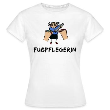 pieds pieds-pieds Podologin Mobile Soins des pieds - T-shirt Femme - blanc - Devant - AI Model Female 172 dark (172cm)