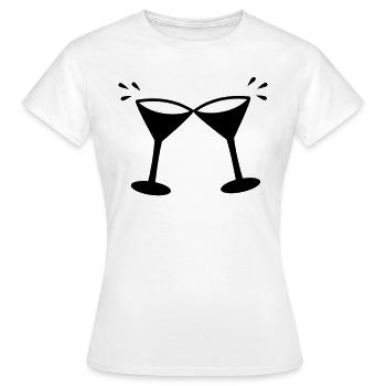 Sektgläser Cocktailgläser Icon Party Symbol - Frauen T-Shirt - Weiß - Vorne - AI Model Female 172 dark (172cm)