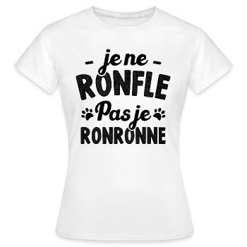 Je ne ronfle pas je ronronne - T-shirt Femme - blanc - Devant - AI Model Female 172 dark (172cm)