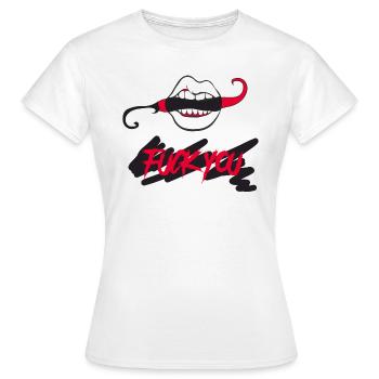 Fick dich - Frauen T-Shirt - Weiß - Vorne - AI Model Female 172 dark (172cm)