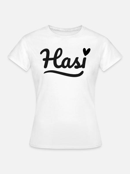 Hasi Schrift Herz - Frauen T-Shirt - Weiß