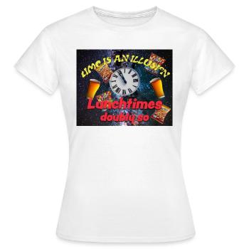 Time is an illusion - Women's T-Shirt - white - Front - AI Model Female 172 dark (172cm)