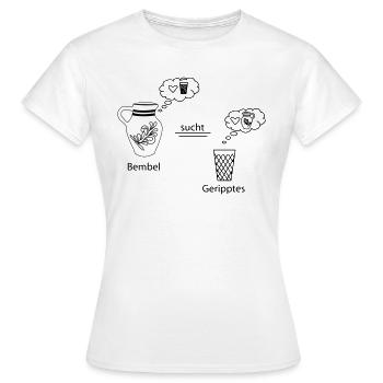 Denkblasen <3 #Bembel #trifft #Schoppe - Frauen T-Shirt - Weiß - Vorne - AI Model Female 172 dark (172cm)
