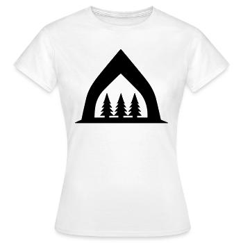 Camping tente - T-shirt Femme - blanc - Devant - AI Model Female 172 dark (172cm)