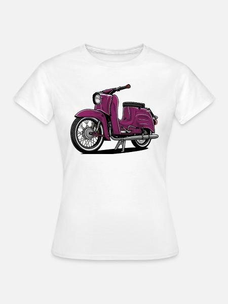 Schwalbe (violett) // Illustration - Frauen T-Shirt - Weiß