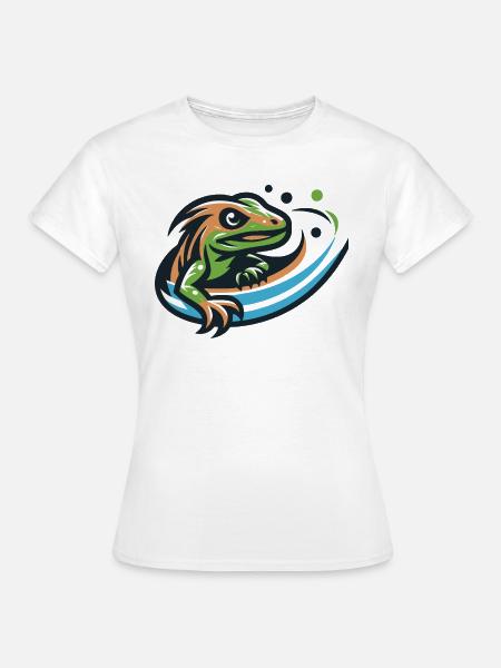 Eidechse springende Gnade - Frauen T-Shirt - Weiß
