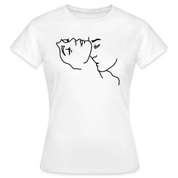 Baiser l'amour du cou - T-shirt Femme - blanc - Devant - AI Model Female 172 dark (172cm)