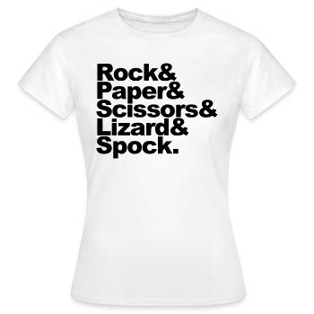 Rock Paper Scissors Lizard Spock - Women's T-Shirt - white - Front - AI Model Female 172 dark (172cm)