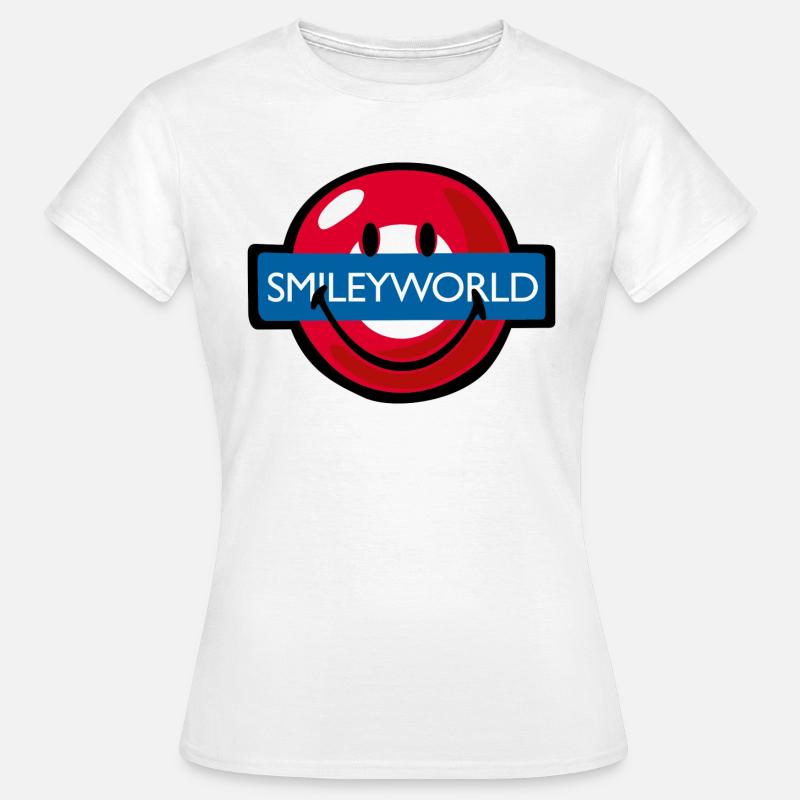 Smiley - Dame-T-shirt - hvid