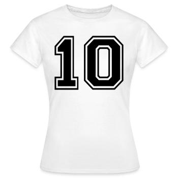Numero 10 Équipe Foot baseball basket université - T-shirt Femme - blanc - Devant - AI Model Female 172 dark (172cm)