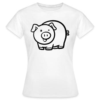 Pig / Pig - Women's T-Shirt - white - Front - AI Model Female 172 dark (172cm)