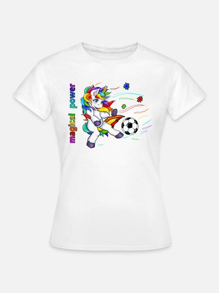 Einhorn Fußball - Einhorn Fussball - Frauen T-Shirt - Weiß