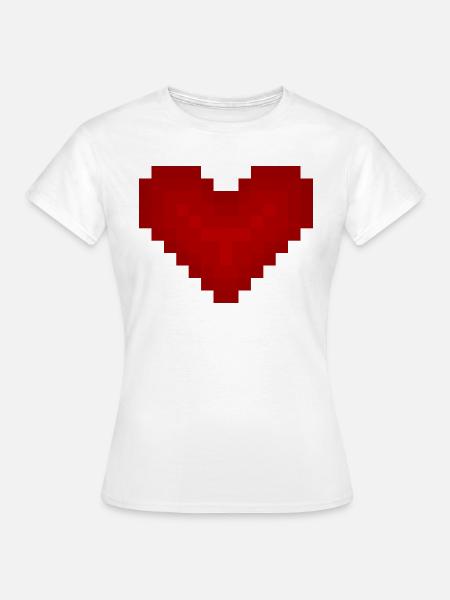 Pixelherz - Frauen T-Shirt - Weiß