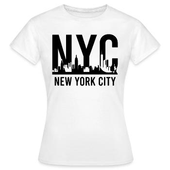 NYC Skyline Series - black print - Women's T-Shirt - white - Front - AI Model Female 172 dark (172cm)