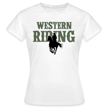 Femme d’équitation western - T-shirt Femme - blanc - Devant - AI Model Female 172 dark (172cm)