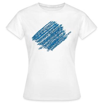 Flicken Fleck - Buntstift Schraffur - Frauen T-Shirt - Weiß - Vorne - AI Model Female 172 dark (172cm)