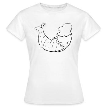 Fette Meerjungfrau - Frauen T-Shirt - Weiß - Vorne - AI Model Female 172 dark (172cm)