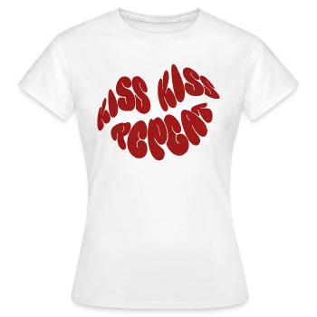 Kiss Kiss Repeat - Frauen T-Shirt - Weiß - Vorne - AI Model Female 172 dark (172cm)