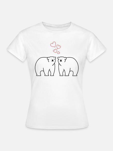 Eisbären verliebt - Frauen T-Shirt - Weiß