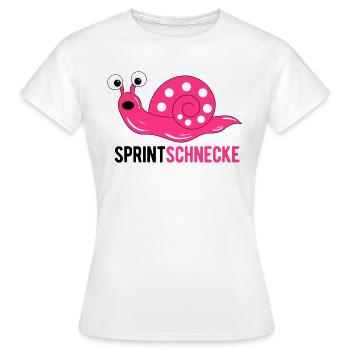 Jogging sprint snail as a gift for runner - Women's T-Shirt - white - Front - AI Model Female 172 dark (172cm)