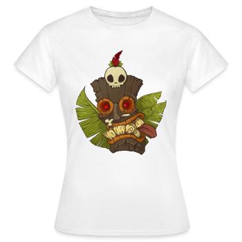 Tiki Mask - Frauen T-Shirt - Weiß - Vorne - AI Model Female 172 dark (172cm)