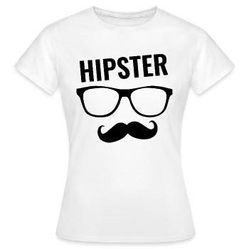 Hipster - Frauen T-Shirt - Weiß - Vorne - AI Model Female 172 dark (172cm)