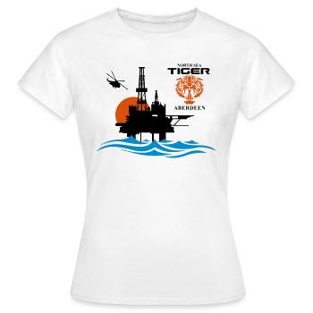 North Sea Tiger Oil Rig Platform Aberdeen - Women's T-Shirt - white - Front - AI Model Female 172 dark (172cm)