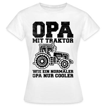 Opa Mit Traktor Wie Ein Normaler Opa Nur Cooler La - Frauen T-Shirt - Weiß - Vorne - AI Model Female 172 dark (172cm)