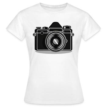 Appareil photo, Appareil photo vintage, , Ancien appareil photo, Ancien - T-shirt Femme - blanc - Devant - AI Model Female 172 dark (172cm)