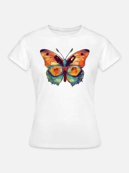 Leo der Brillenschmetterling - Frauen T-Shirt - Weiß