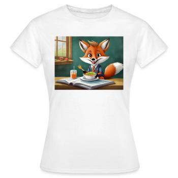 mignon petit renard démon vie quotidienne - déjeuner - T-shirt Femme - blanc - Devant - AI Model Female 172 dark (172cm)