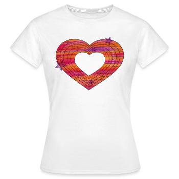 Coeur rouge - T-shirt Femme - blanc - Devant - AI Model Female 172 dark (172cm)