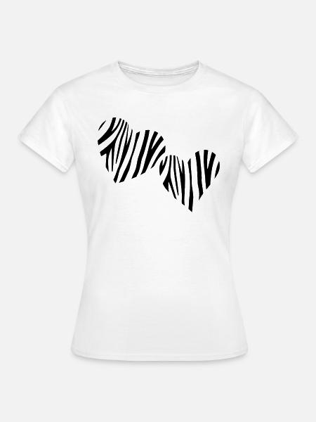 Zwei Zebraherzen - Frauen T-Shirt - Weiß