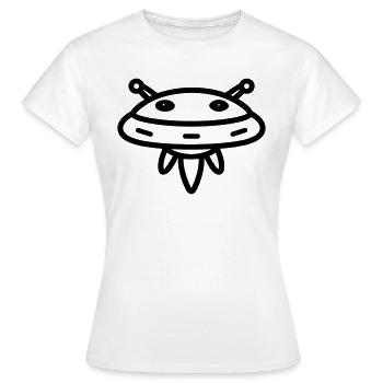 fliegende Untertasse - Frauen T-Shirt - Weiß - Vorne - AI Model Female 172 dark (172cm)