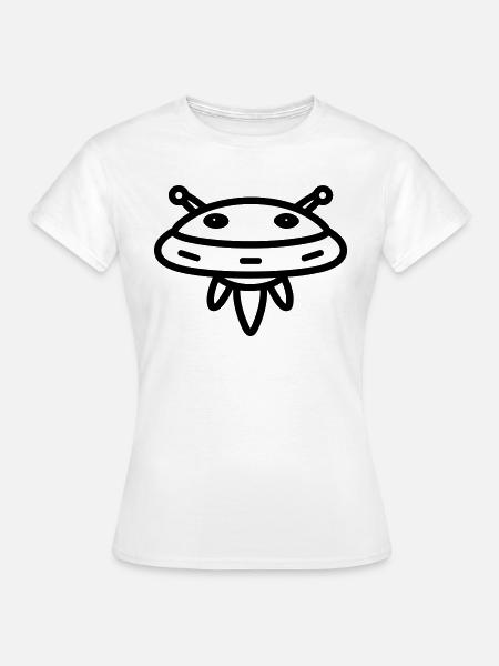 fliegende Untertasse - Frauen T-Shirt - Weiß