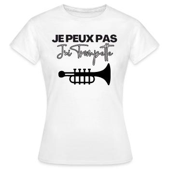 Ich kann nicht, ich habe einen Trompeter, Trompeter - Frauen T-Shirt - Weiß - Vorne - AI Model Female 172 dark (172cm)