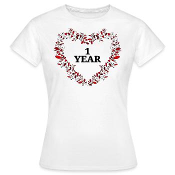 1st anniversary, birthday or anniversary - Women's T-Shirt - white - Front - AI Model Female 172 dark (172cm)