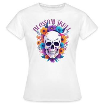 Blossom Skull - Frauen T-Shirt - Weiß - Vorne - AI Model Female 172 dark (172cm)