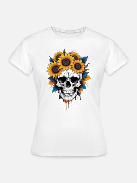 Blooming Skull - Women's T-Shirt - white