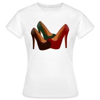 shoes highheels schoes flipflops boots boots stiefel24 - Women's T-Shirt - white - Front - AI Model Female 172 dark (172cm)