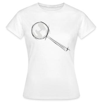 Magnifying glass for detectives, gift idea, researchers - Women's T-Shirt - white - Front - AI Model Female 172 dark (172cm)