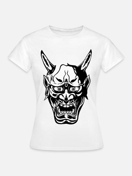 Hannya Maske - Frauen T-Shirt - Weiß